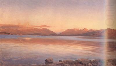 Johann Gottfried Steffan Evening Twilight at the Lake of Zurich (nn02) china oil painting image
